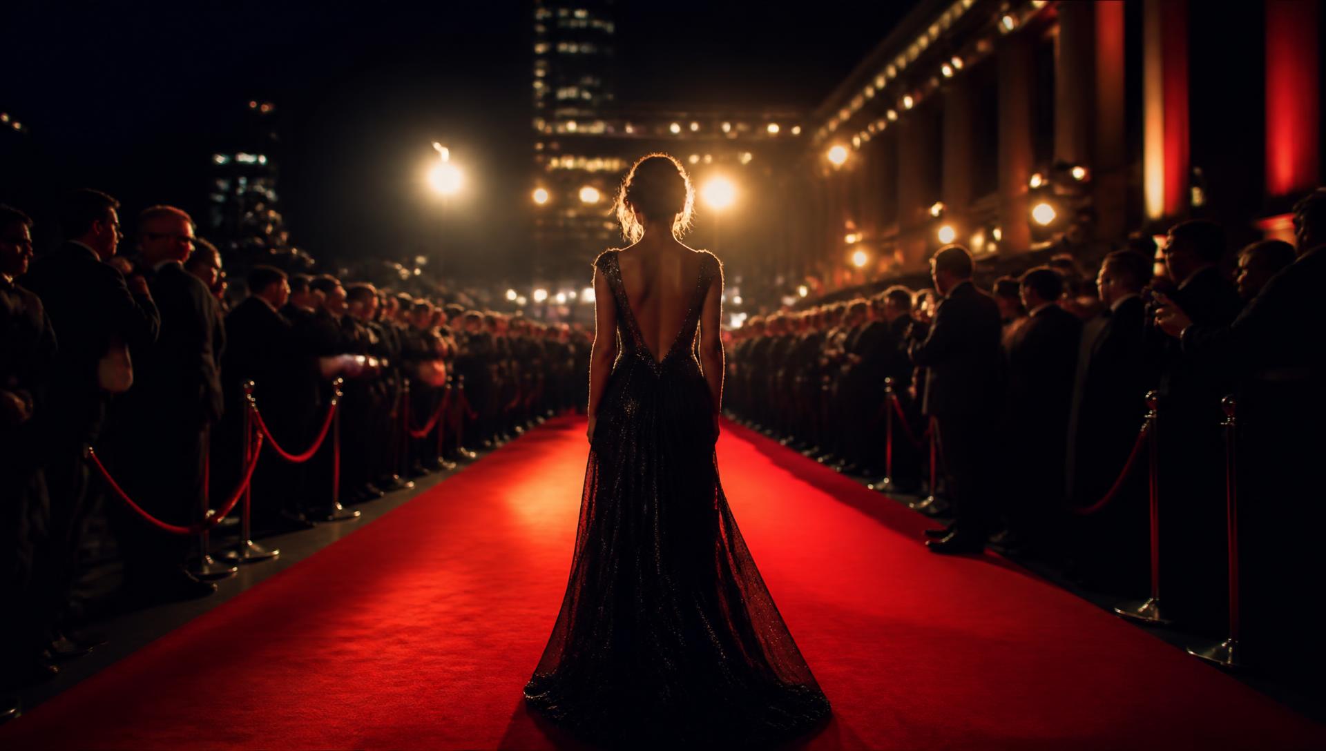 A performer lit by warm stage light before a darkened audience